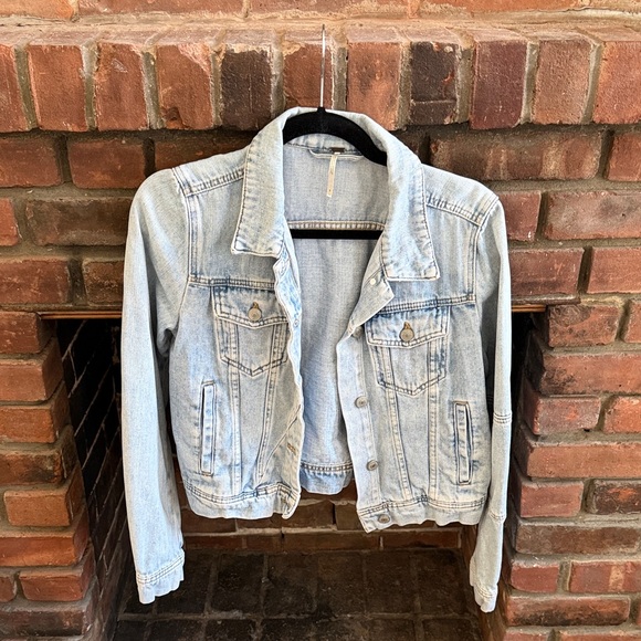 Free People Jackets & Blazers - Light Blue Free People Denim Jacket